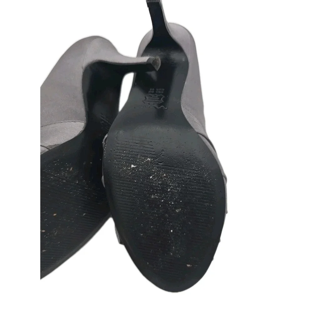 Nina Gray‎ Satin Bow Peep Toe Heels Size 8 Formal Evening Pumps